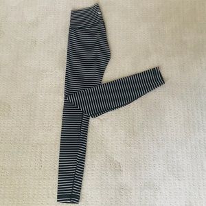 Black and White Striped Lululemon Leggings 28”